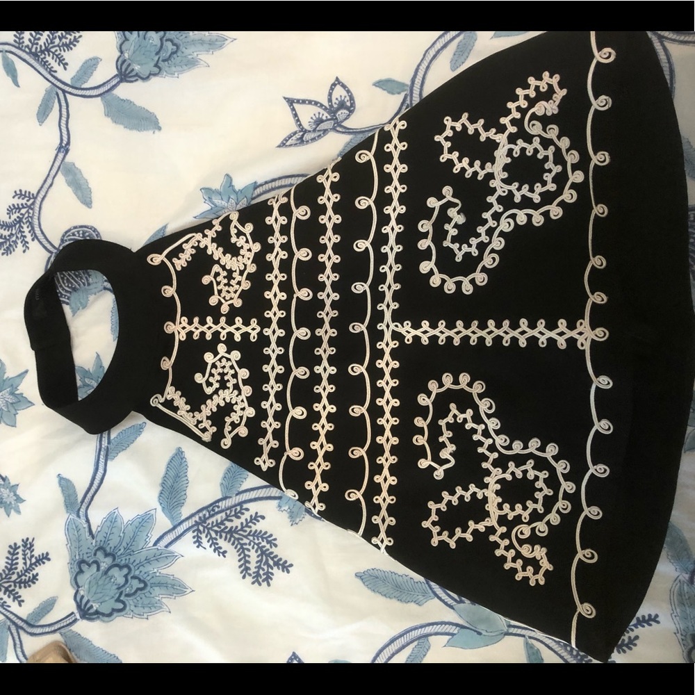 LF halter neck embroidered backless top